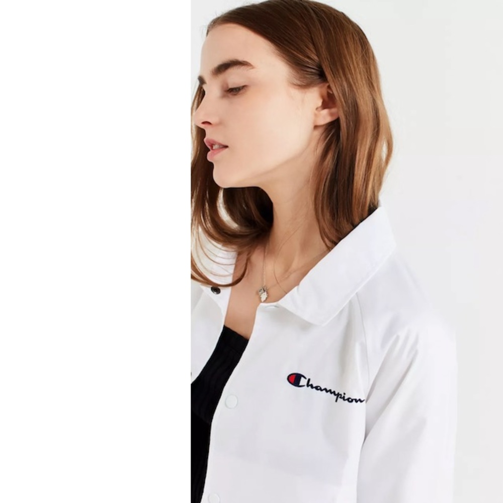 Champion Cropped Coach Throwback Windbreaker Jack… - image 7